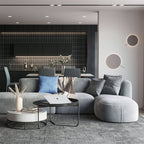FIN Four Seater Sofa, Four Seater Corner Sofa, Grey Velvet - Joe’s Haven