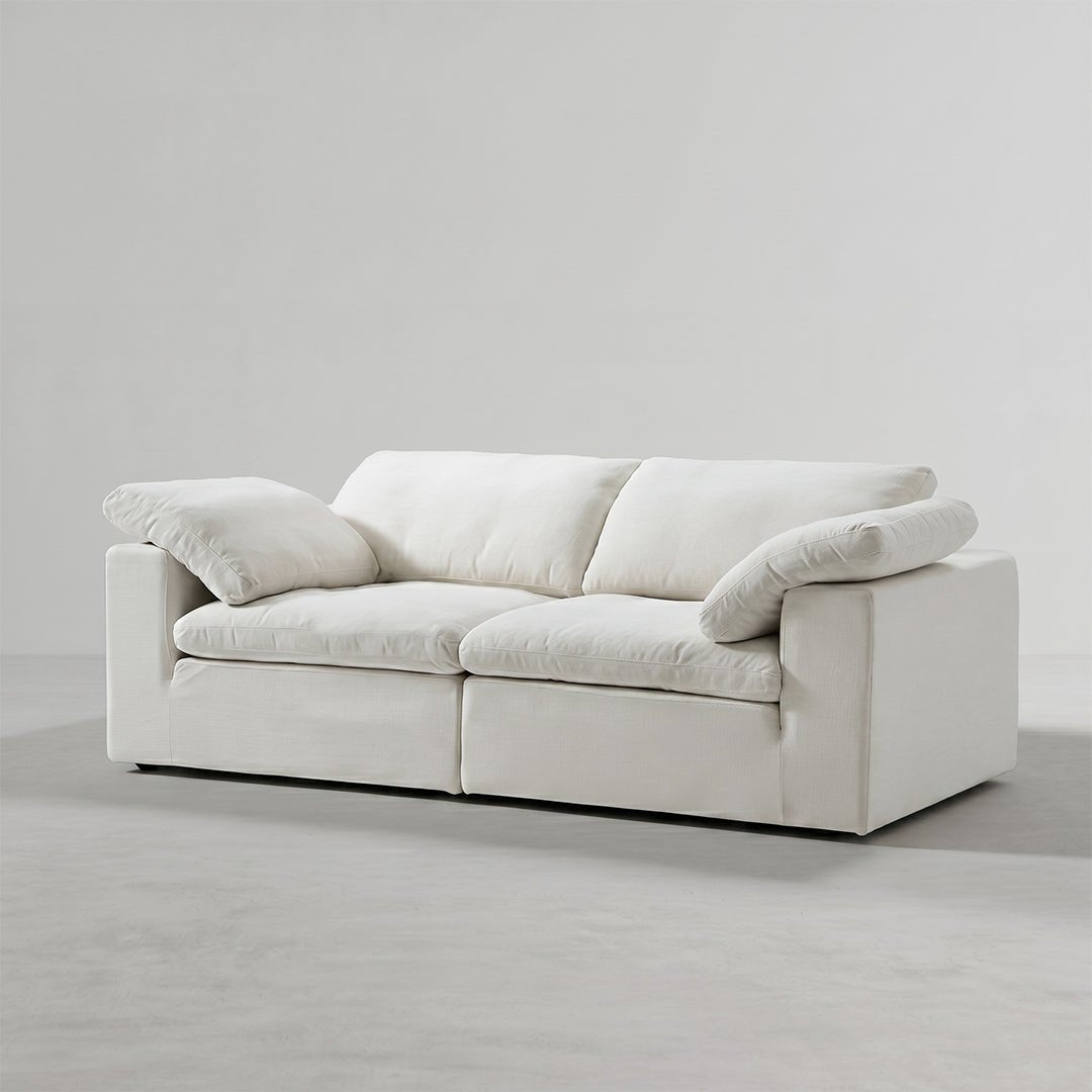 Farid Two Seater, Three Seater Sofa, Modular Sofa, White Linen - Joe’s Haven