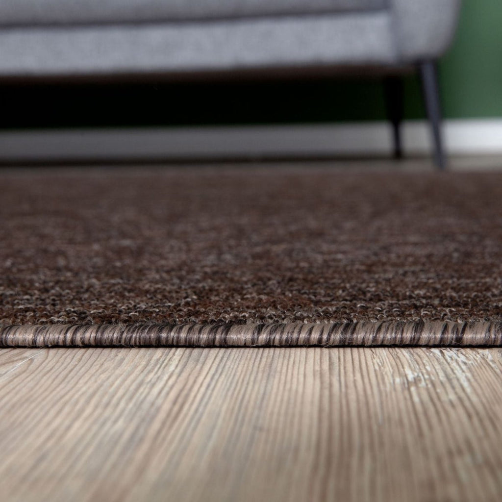 Flex Brown Low Pile Solid Rug - Joe’s Haven