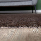 Flex Brown Low Pile Solid Rug - Joe’s Haven