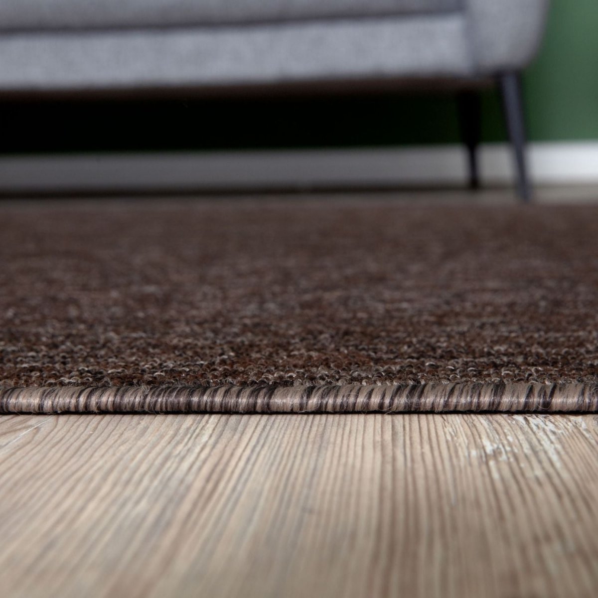 Flex Brown Low Pile Solid Rug - Joe’s Haven