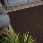 Flex Brown Low Pile Solid Rug - Joe’s Haven