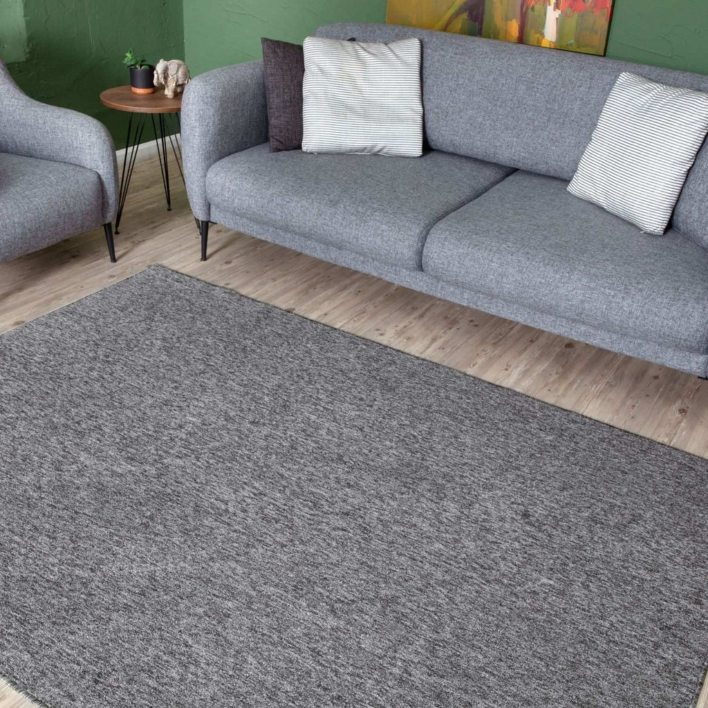 Flex Grey Low Pile Solid Rug - Joe’s Haven