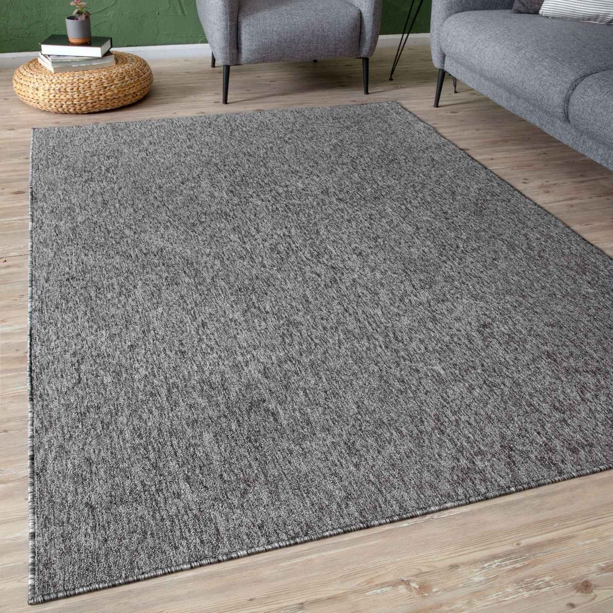 Flex Grey Low Pile Solid Rug - Joe’s Haven