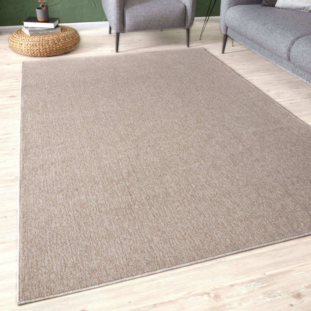 Flex Beige Low Pile Solid Rug - Joe’s Haven