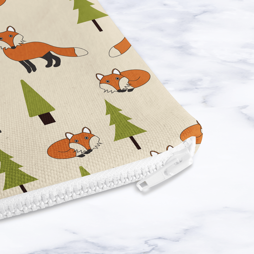 Beige Scandi Foxes Make Up Bag - Cream Cosmetic Bag - Travel Pouch - Handmade Toiletry Bag - Contemporary Geometric Beauty Case - Joe’s Haven
