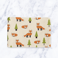 Beige Scandi Foxes Make Up Bag - Cream Cosmetic Bag - Travel Pouch - Handmade Toiletry Bag - Contemporary Geometric Beauty Case - Joe’s Haven