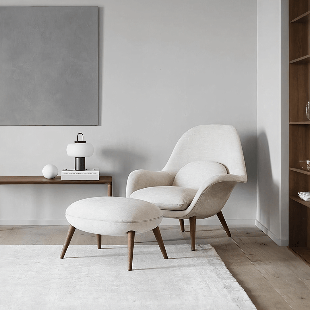 Fredericia Swoon Armchair And Footstool, Velvet - Joe’s Haven