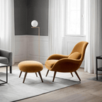 Fredericia Swoon Armchair And Footstool, Velvet - Joe’s Haven