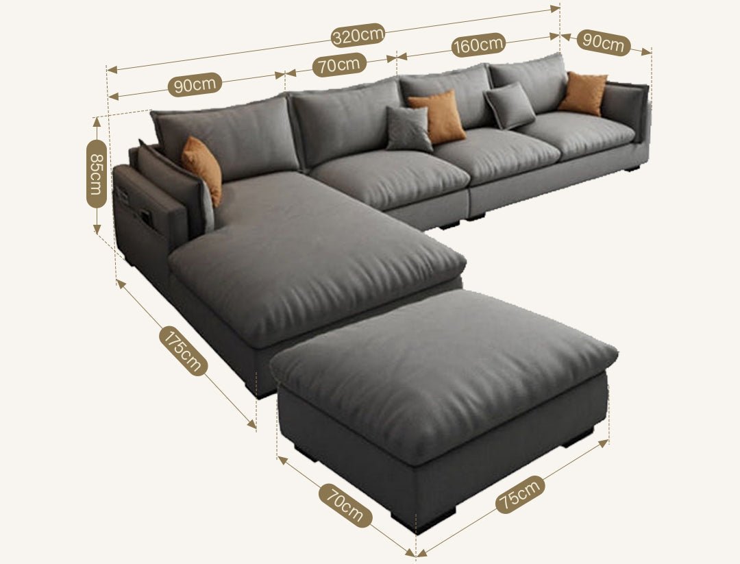 G918 Amos Three Seater Sofa Corner, Leathaire - Joe’s Haven