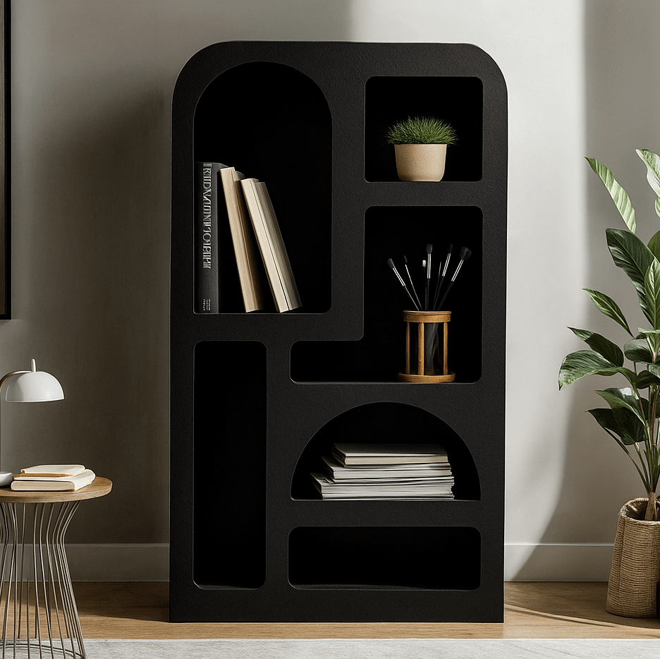 Bookcase Large Otis Geometric Black - Joe’s Haven