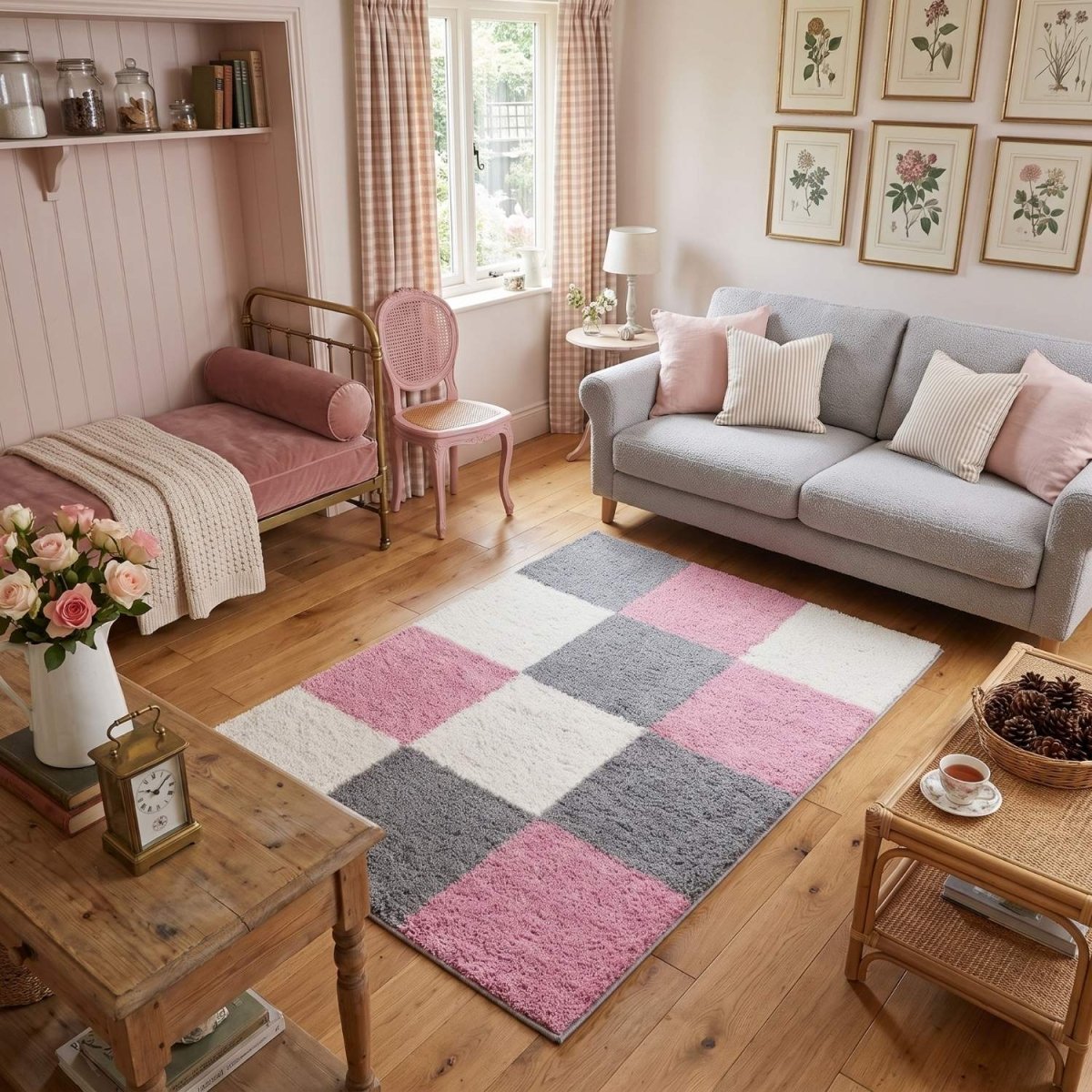 Myshaggy Geometric Pink Rug - Joe’s Haven