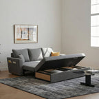 Gertrude Two Seater Sofa Bed, Linen - Joe’s Haven