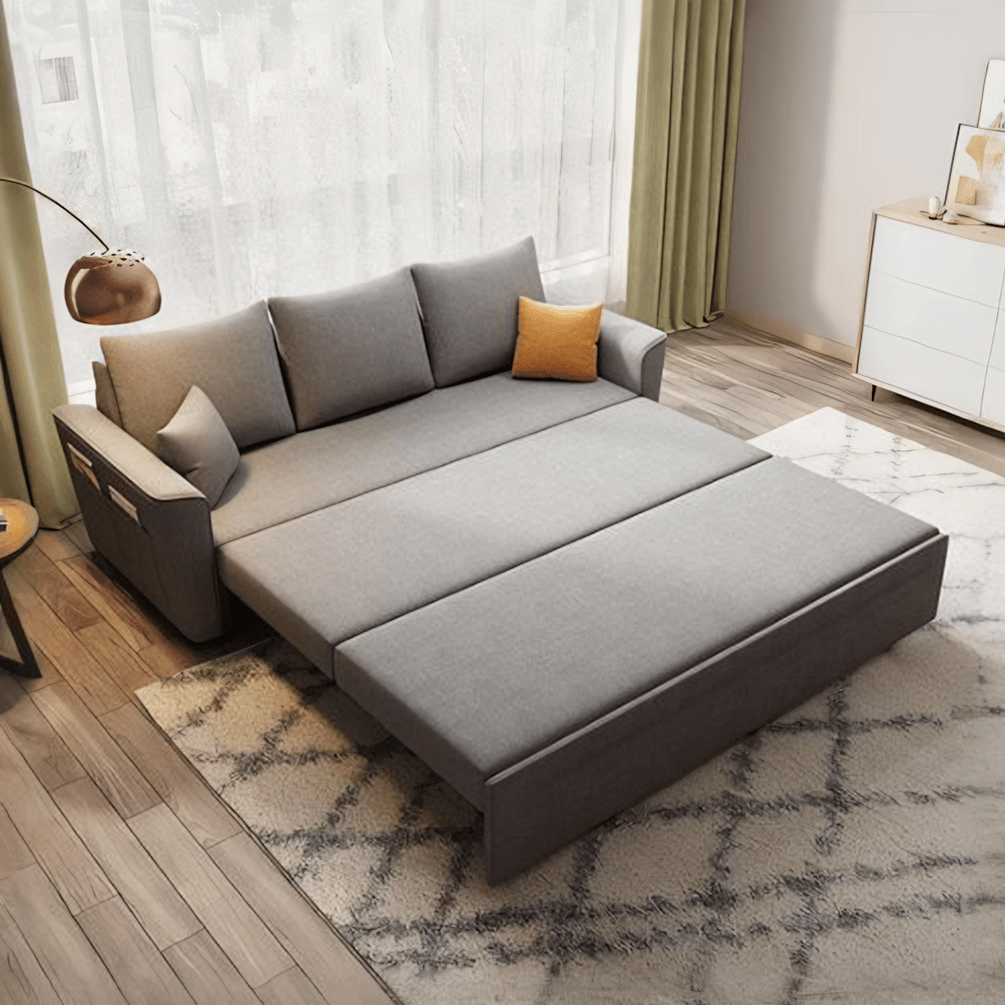 Gertrude Two Seater Sofa Bed, Linen - Joe’s Haven