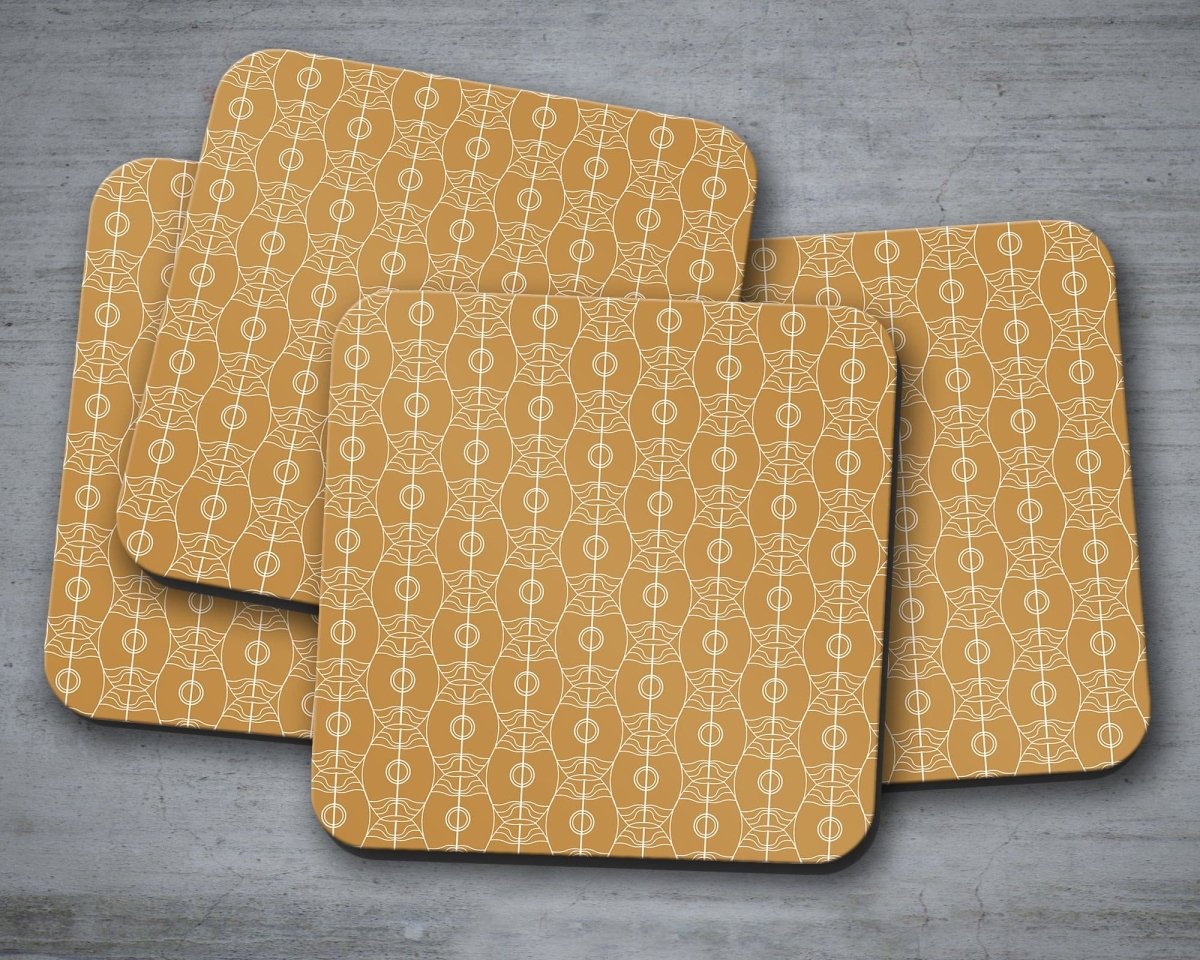 Gold Art Nouveau Retro Geometric Placemats, Set of 4 or Set of 6 - Joe’s Haven