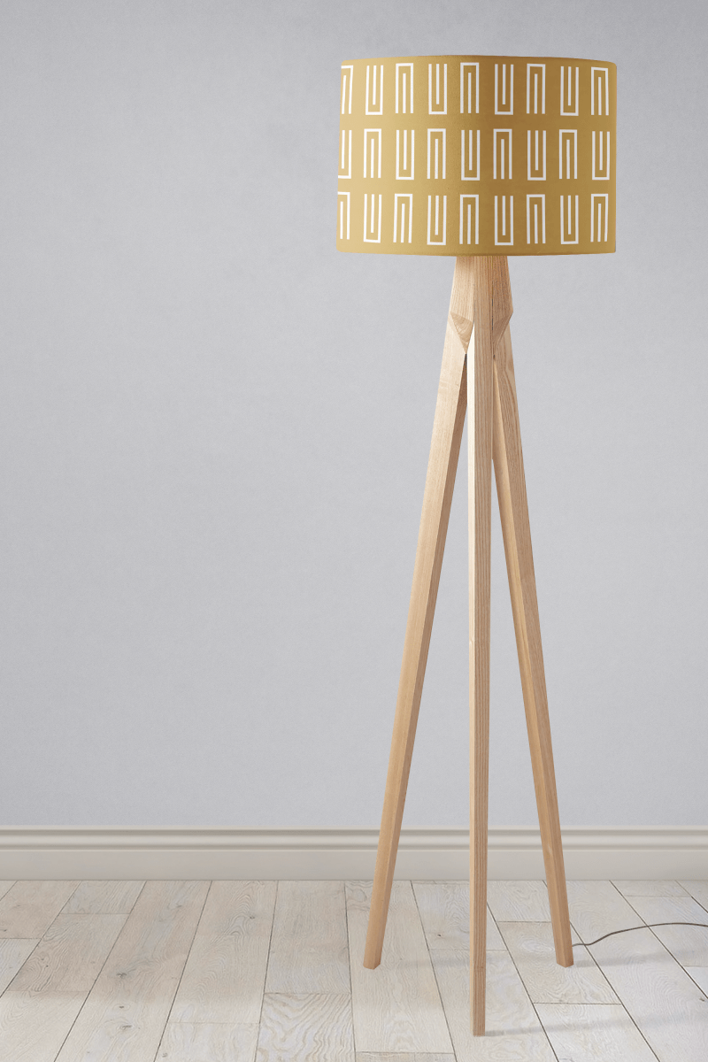 Gold and White Geometric Lampshade - Joe’s Haven