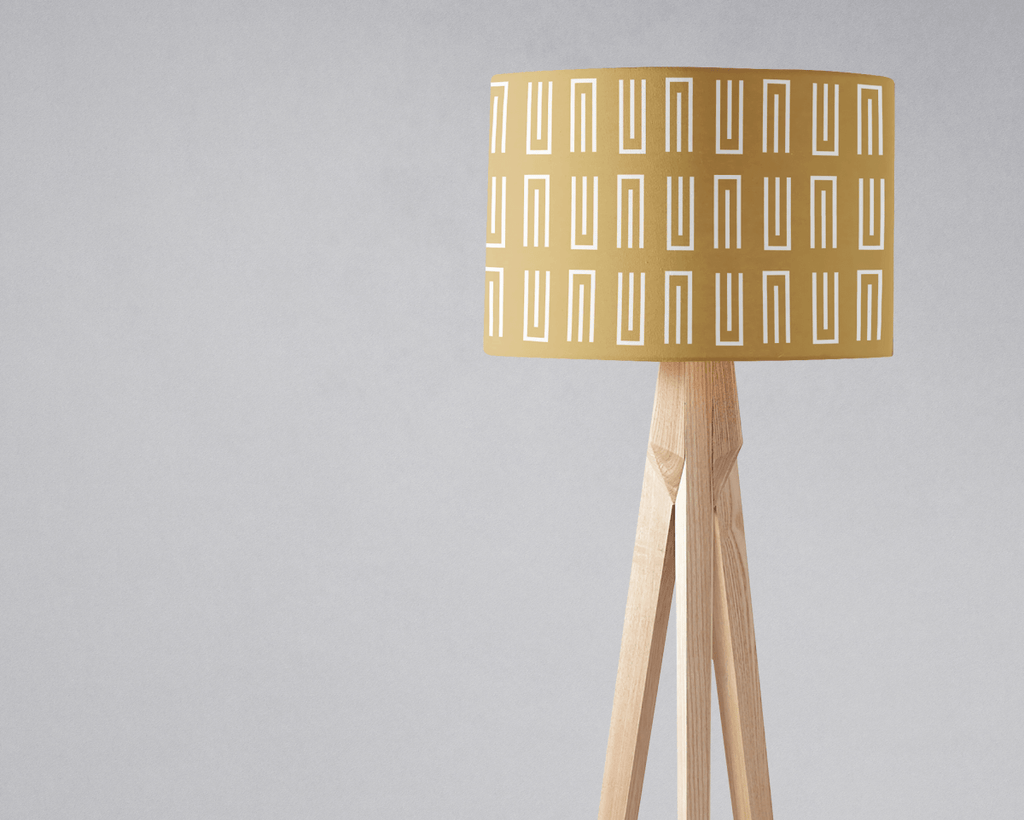 Gold and White Geometric Lampshade - Joe’s Haven