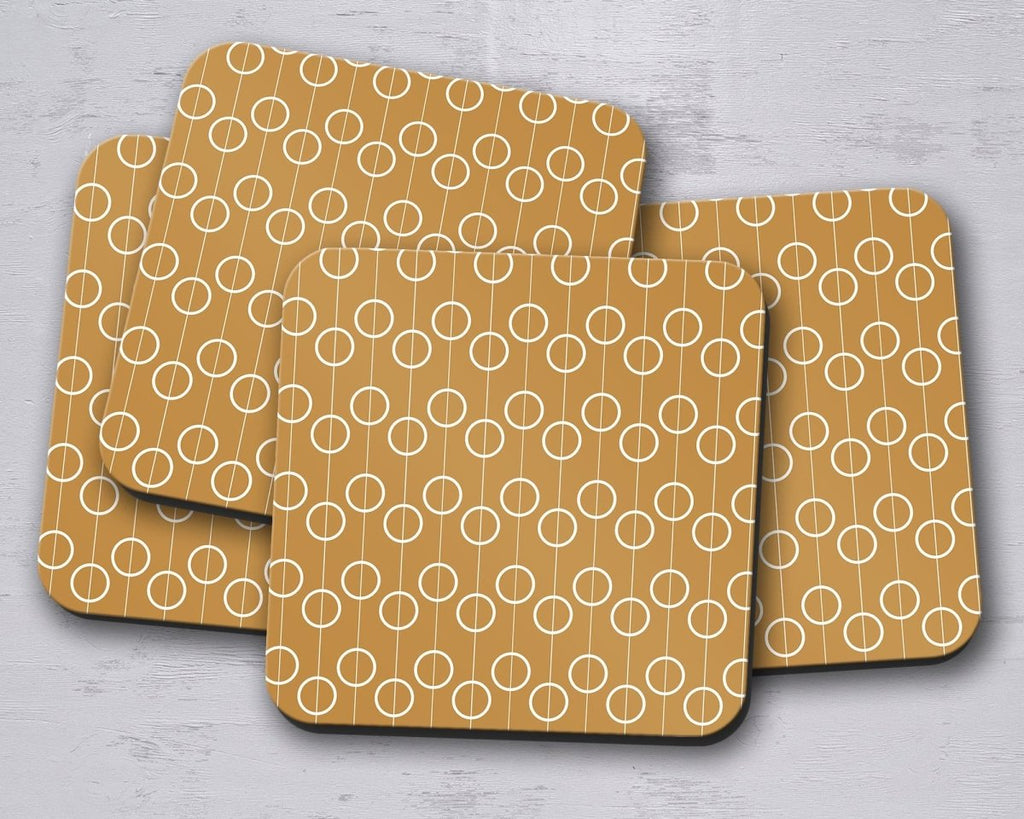 Gold Retro Geometric Circles Placemats, Set of 4 or Set of 6 - Joe’s Haven