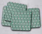 Green and Beige Geometric Design Coaster, Table Decor Drinks Mat - Joe’s Haven