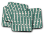 Green and Beige Geometric Design Coaster, Table Decor Drinks Mat - Joe’s Haven