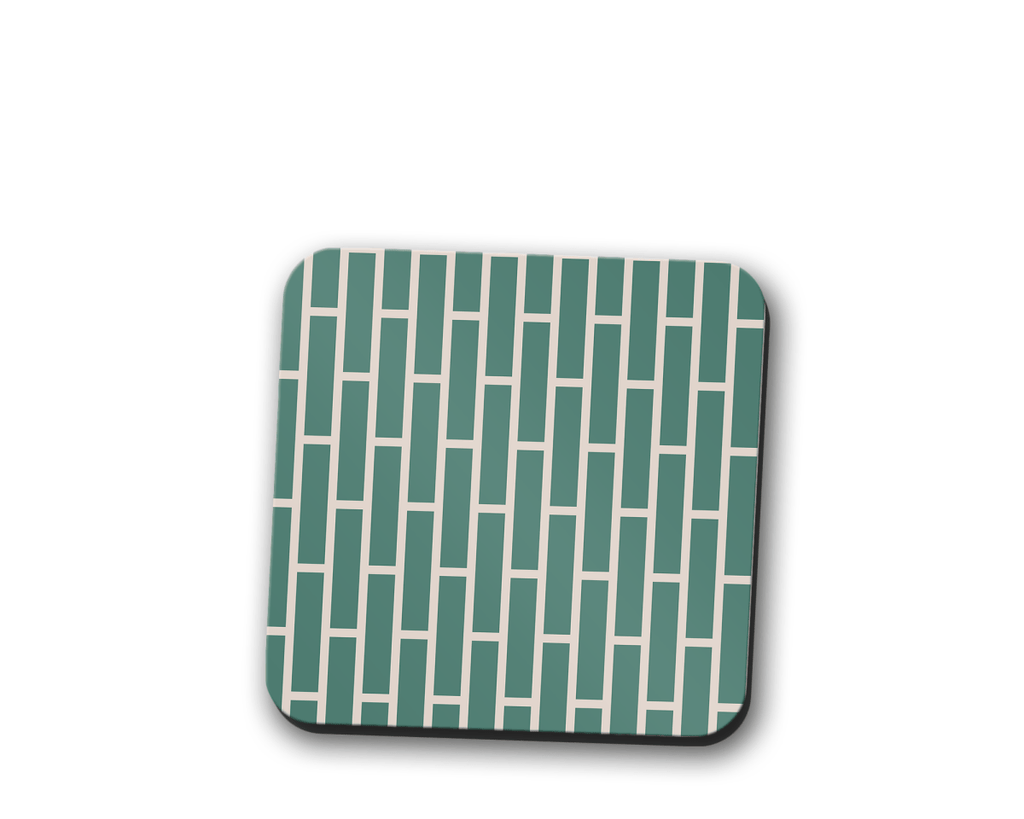 Green and Beige Geometric Design Coaster, Table Decor Drinks Mat - Joe’s Haven