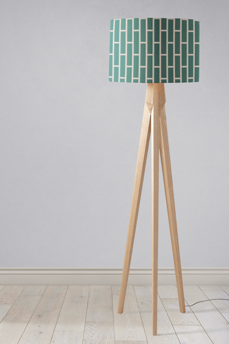 Green and Beige Geometric Lampshade - Joe’s Haven