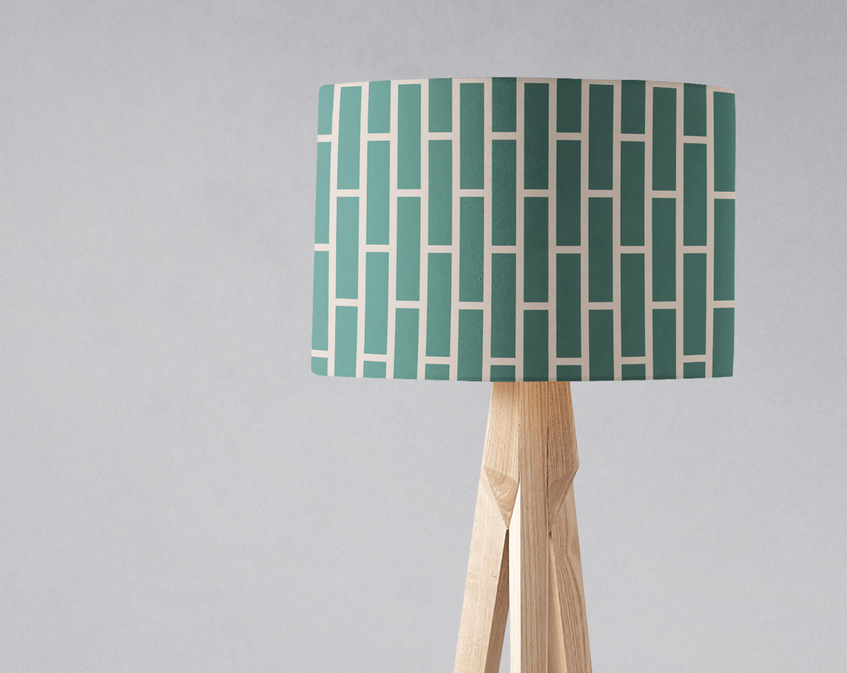 Green and Beige Geometric Lampshade - Joe’s Haven