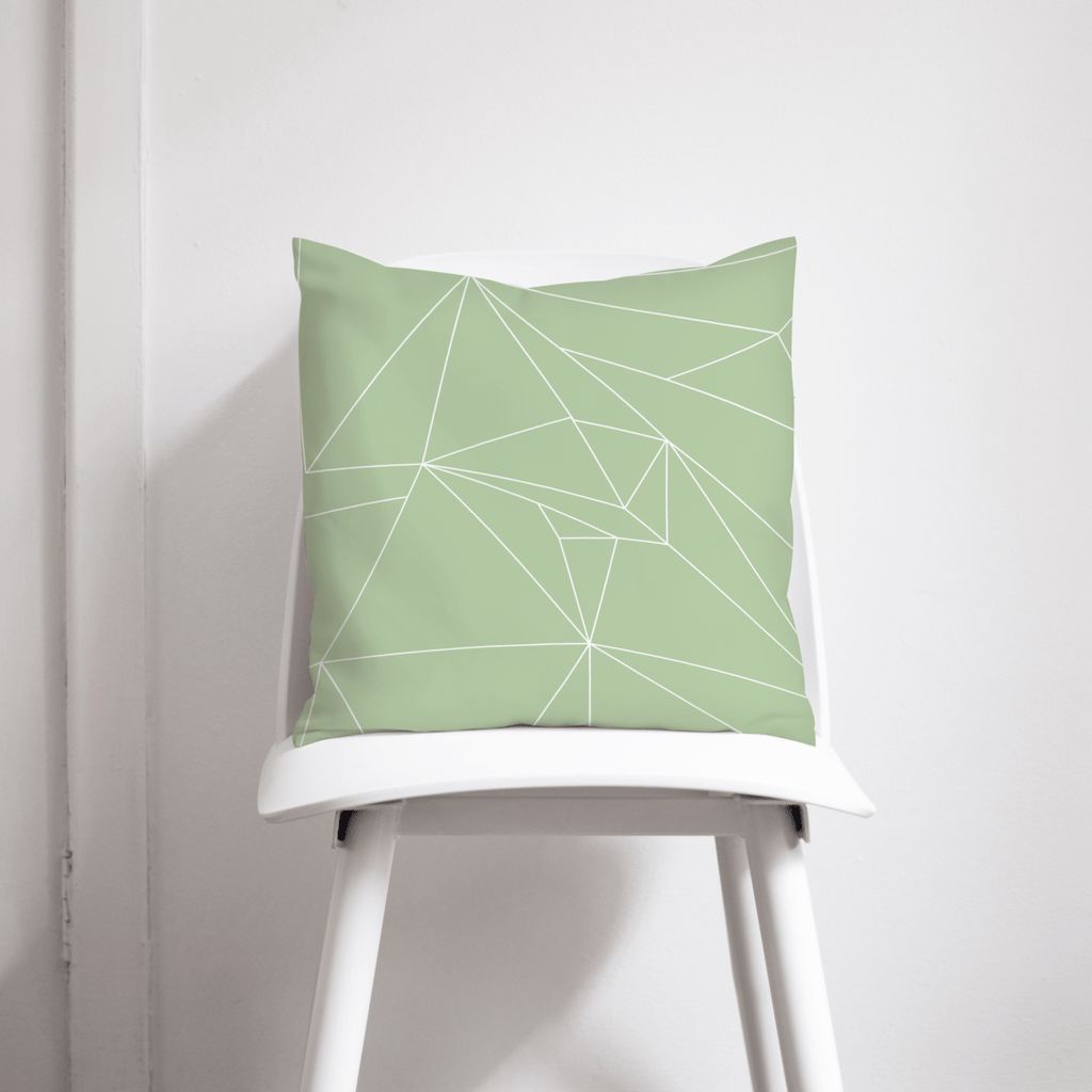 Sage Green and White Minimalist Cushion, Contemporary Geometric Throw Pillow - Joe’s Haven