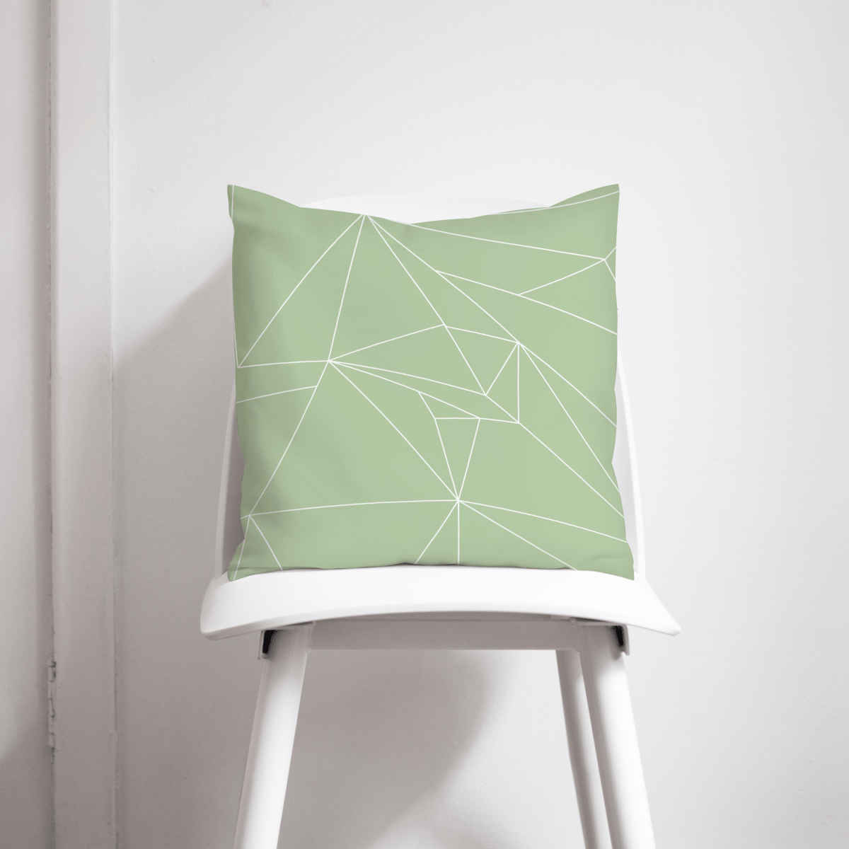 Sage Green and White Minimalist Cushion, Contemporary Geometric Throw Pillow - Joe’s Haven