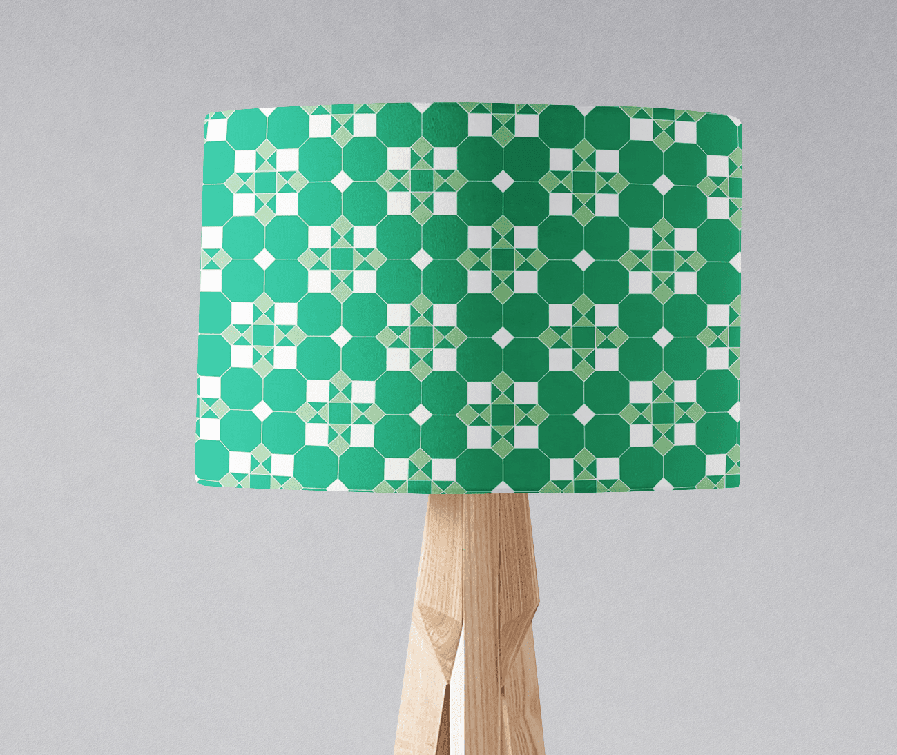 Green and White Geometric Tiles Design Lampshade, Ceiling or Table Lamp Shade - Joe’s Haven