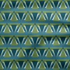 Green and Blue Art Deco Geometric Cotton Drill Fabric - Joe’s Haven