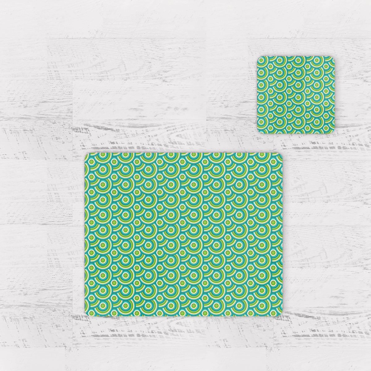 Green Retro 1970s Geometric Placemats, Set of 4 or Set of 6 - Joe’s Haven