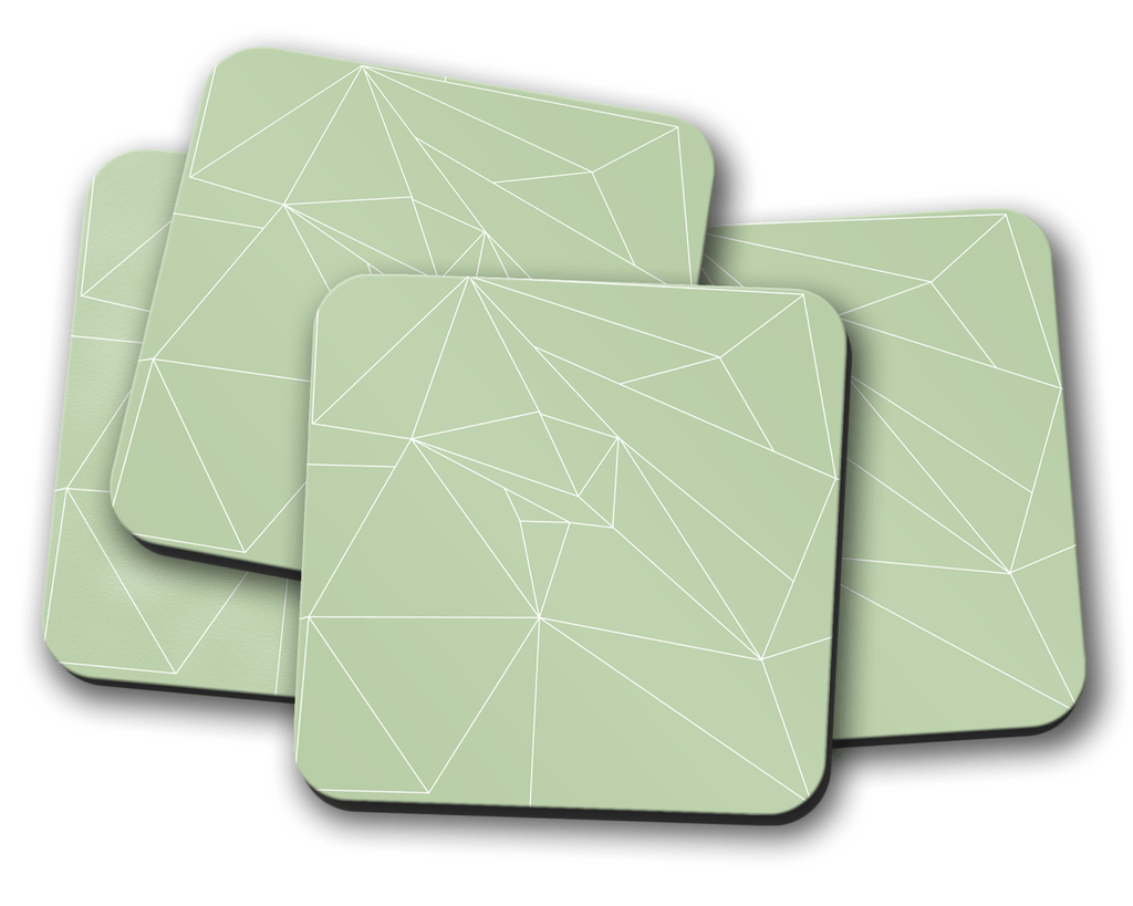 Light Green Contemporary Lines Coasters, Table Decor Drinks Mat - Joe’s Haven