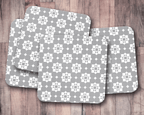 Grey and White Geometric Tiles Design Coasters, Table Decor Drinks Mat - Joe’s Haven