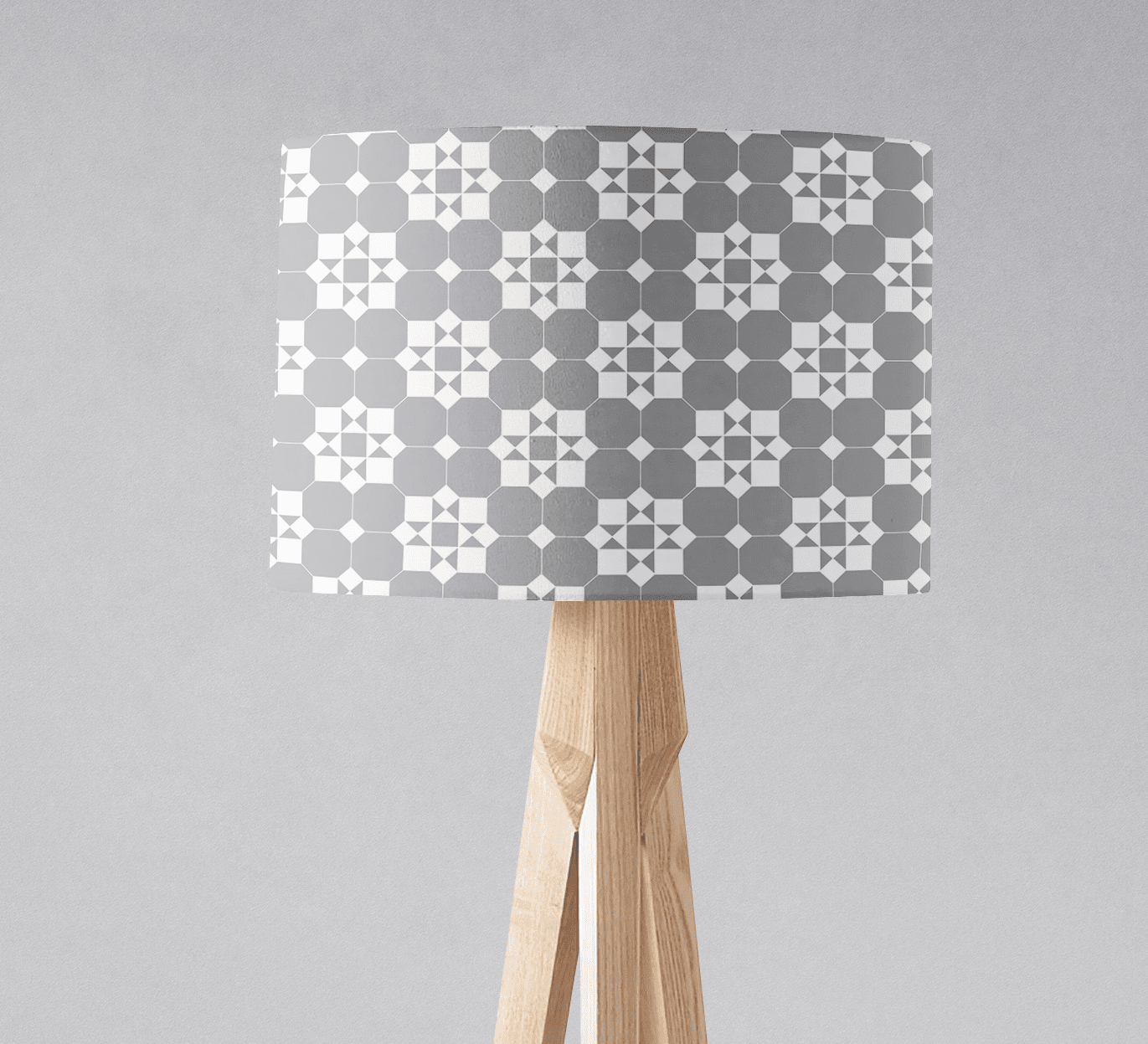 Grey and White Tiles Design Geometric Lampshade - Joe’s Haven