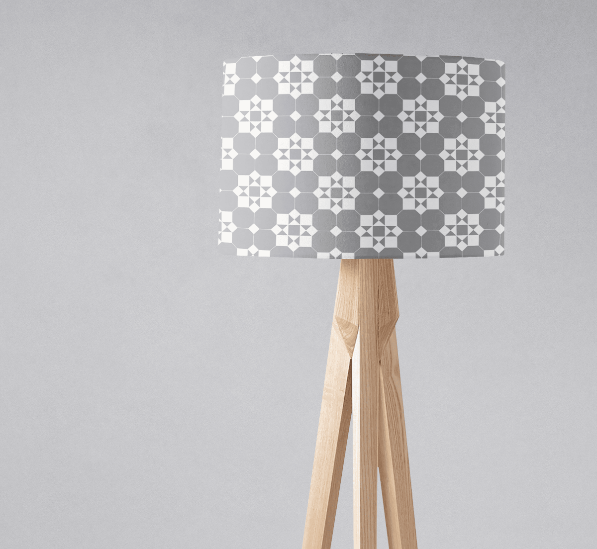 Grey and White Tiles Design Geometric Lampshade - Joe’s Haven