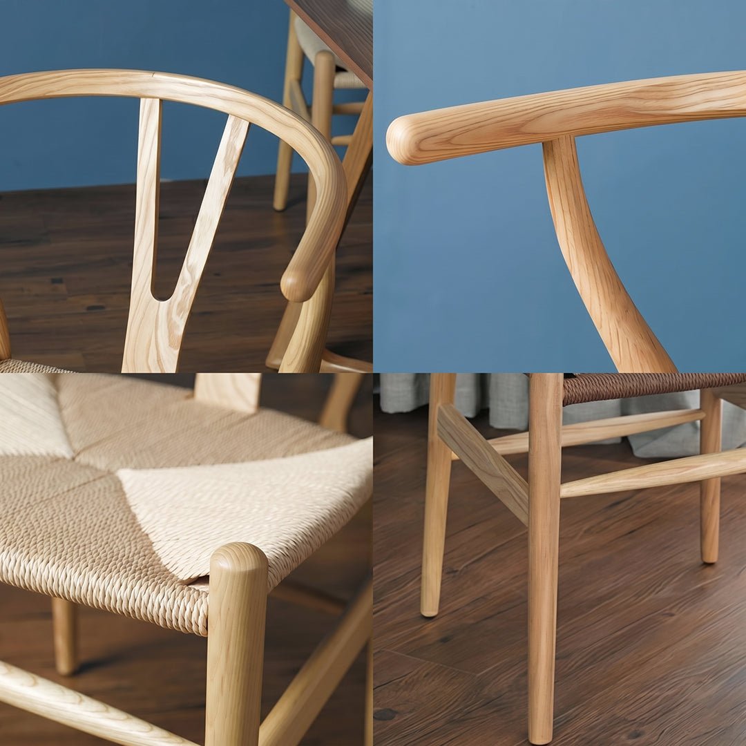 Gupta Dining Chair, Solid Wood & Rattan, Oak - Joe’s Haven