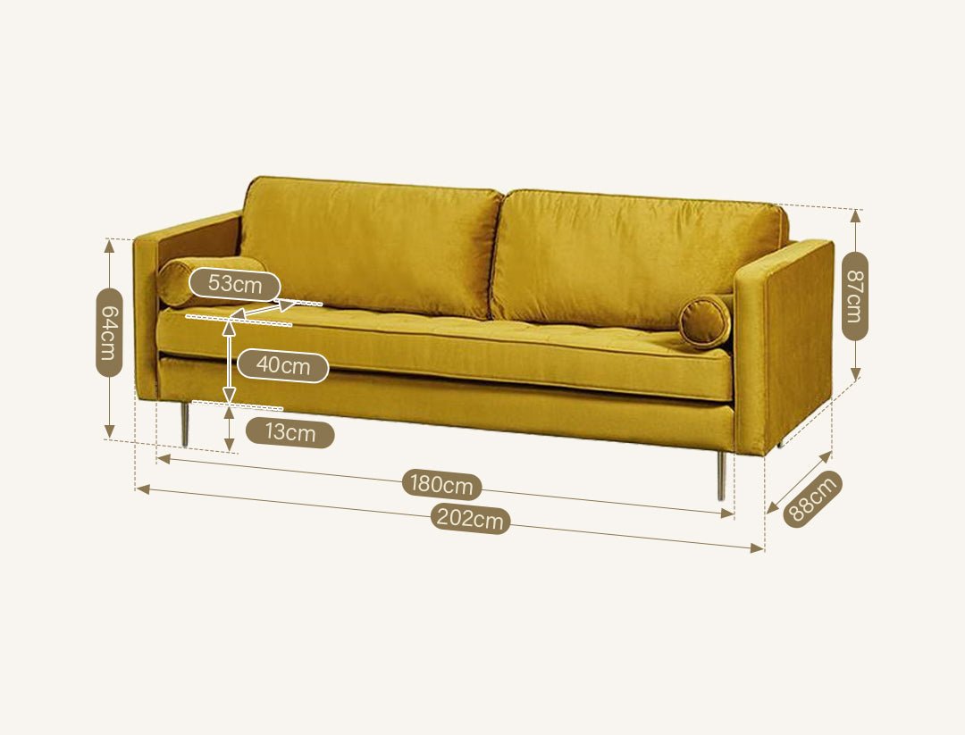 Hanoi Two Seater Sofa, Velvet - Joe’s Haven