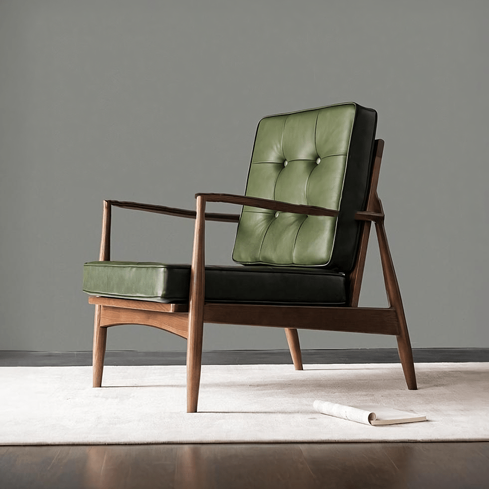 Hans CH32 Green Armchair, Solid Wood - Joe’s Haven