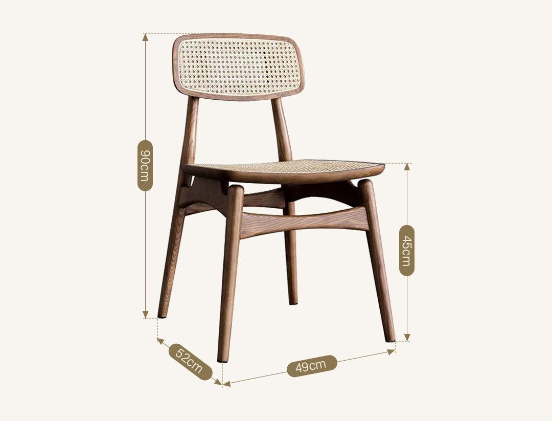 Hans Style Rattan Dining Chair, Light Oak - Joe’s Haven