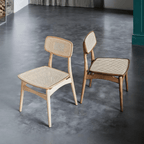 Hans Style Rattan Dining Chair, Light Oak - Joe’s Haven