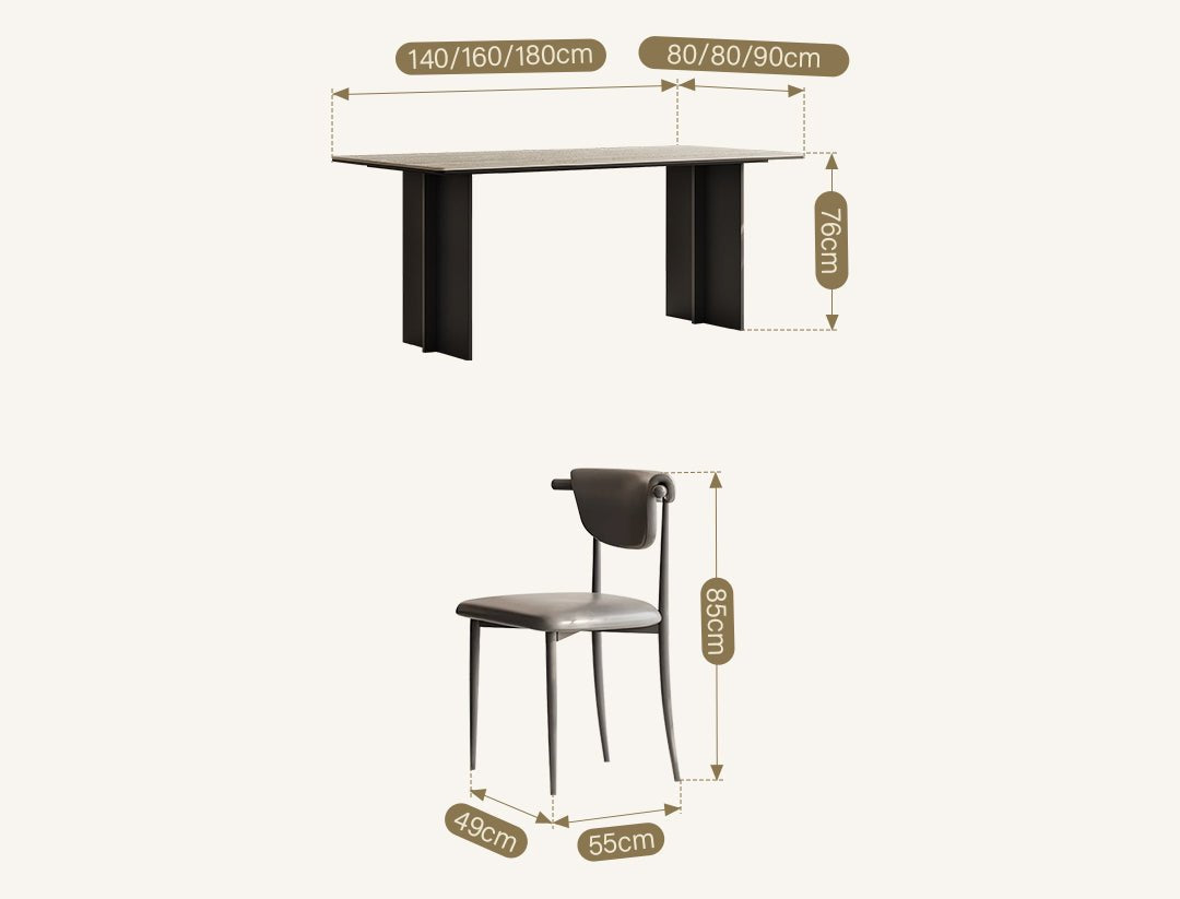 Hasegawa Dining Table, Sintered Stone With Black Legs - Joe’s Haven