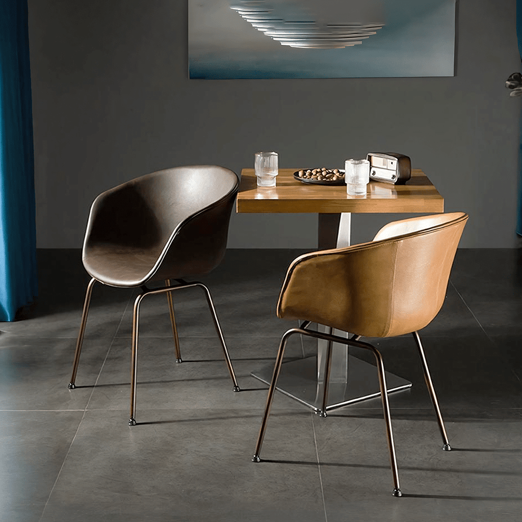 A Set of 2 Herron Dining Chairs, PU Leather - Joe’s Haven