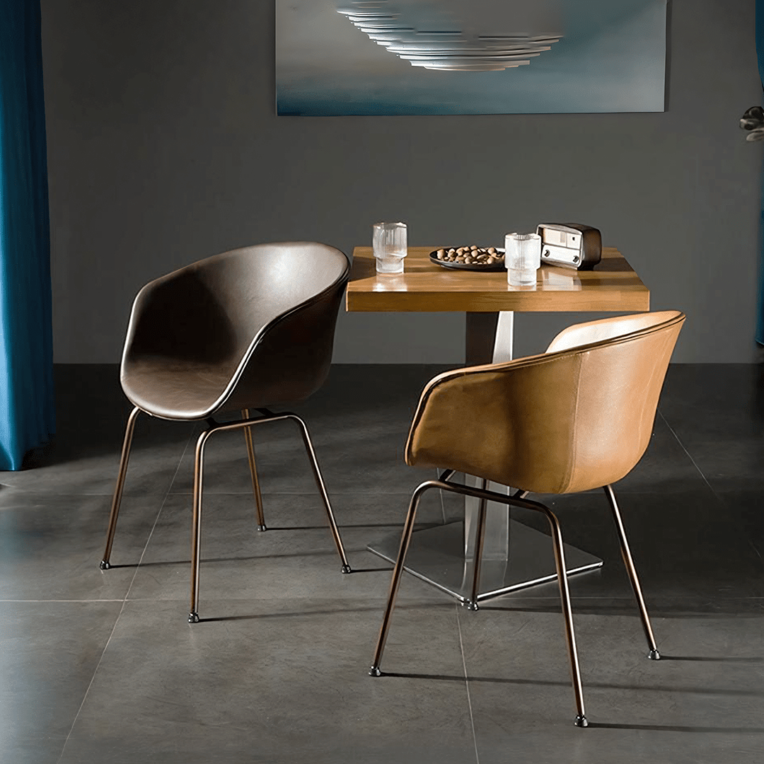 A Set of 2 Herron Dining Chairs, PU Leather - Joe’s Haven