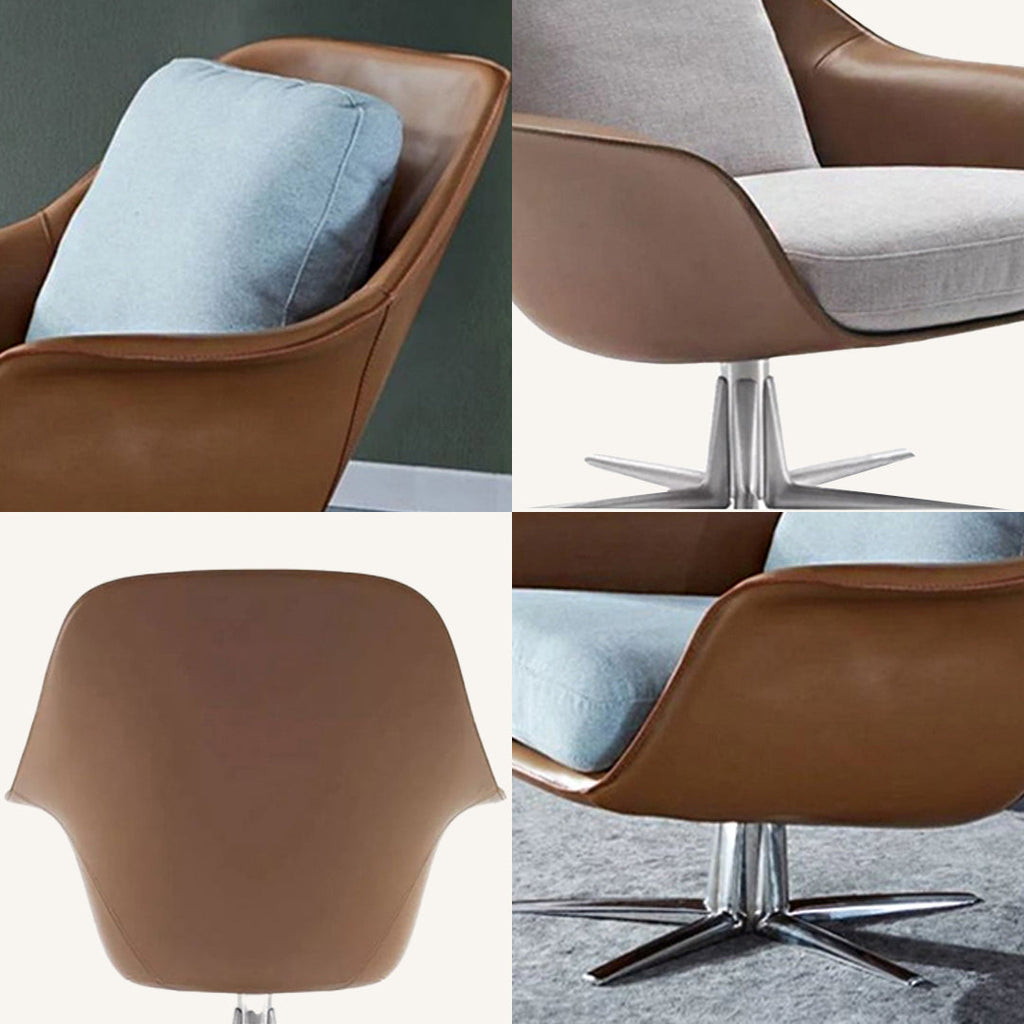 Herton Lounge Chair And Ottoman, Swivel Armchair