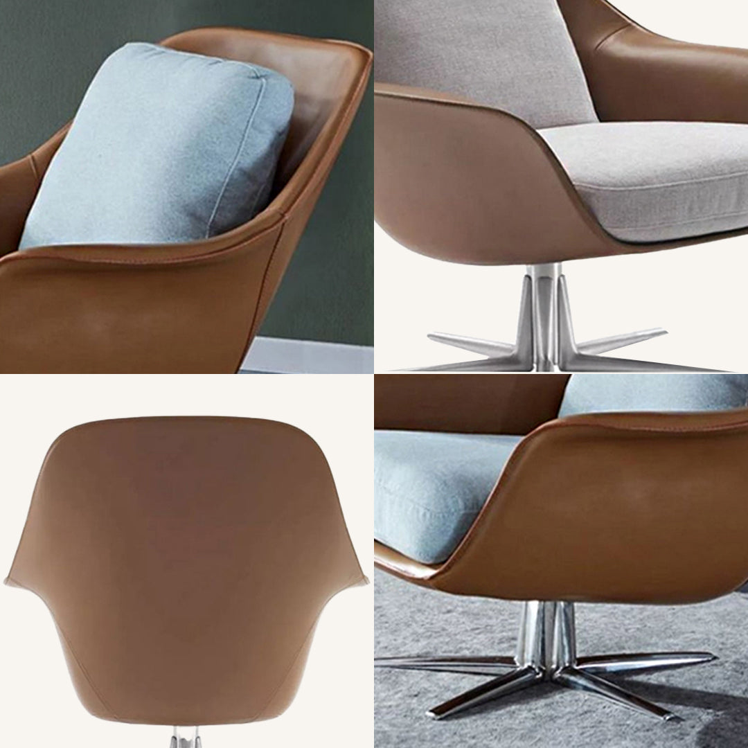 Herton Lounge Chair And Ottoman, Swivel Armchair