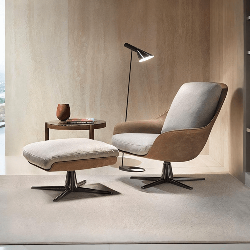 Herton Lounge Chair And Ottoman, Swivel Armchair - Joe’s Haven