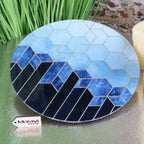 Konark Geometric Glass Candle Plate - Joe’s Haven