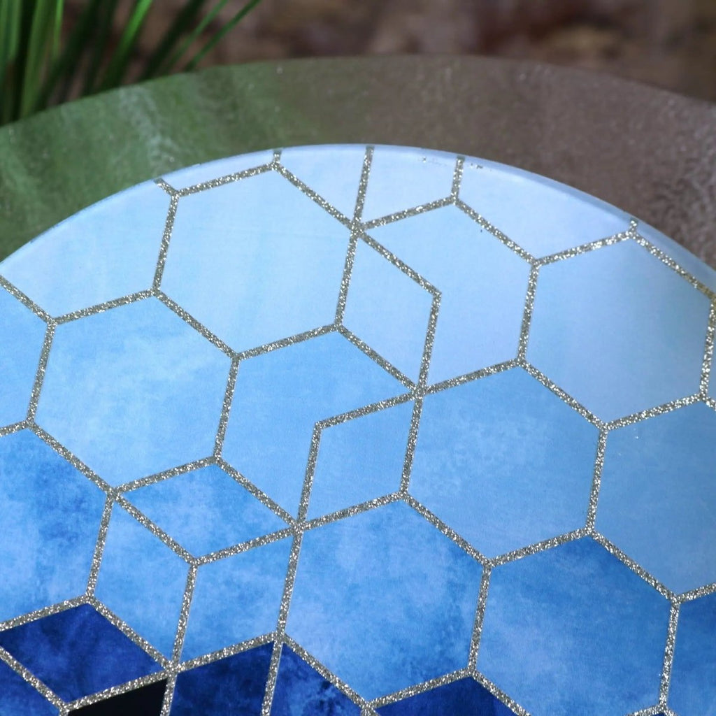 Konark Geometric Glass Candle Plate - Joe’s Haven