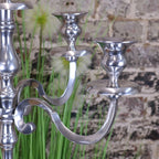 Mula Polished Silver 5 Candle Candelabra Centerpiece 105cm - Joe’s Haven